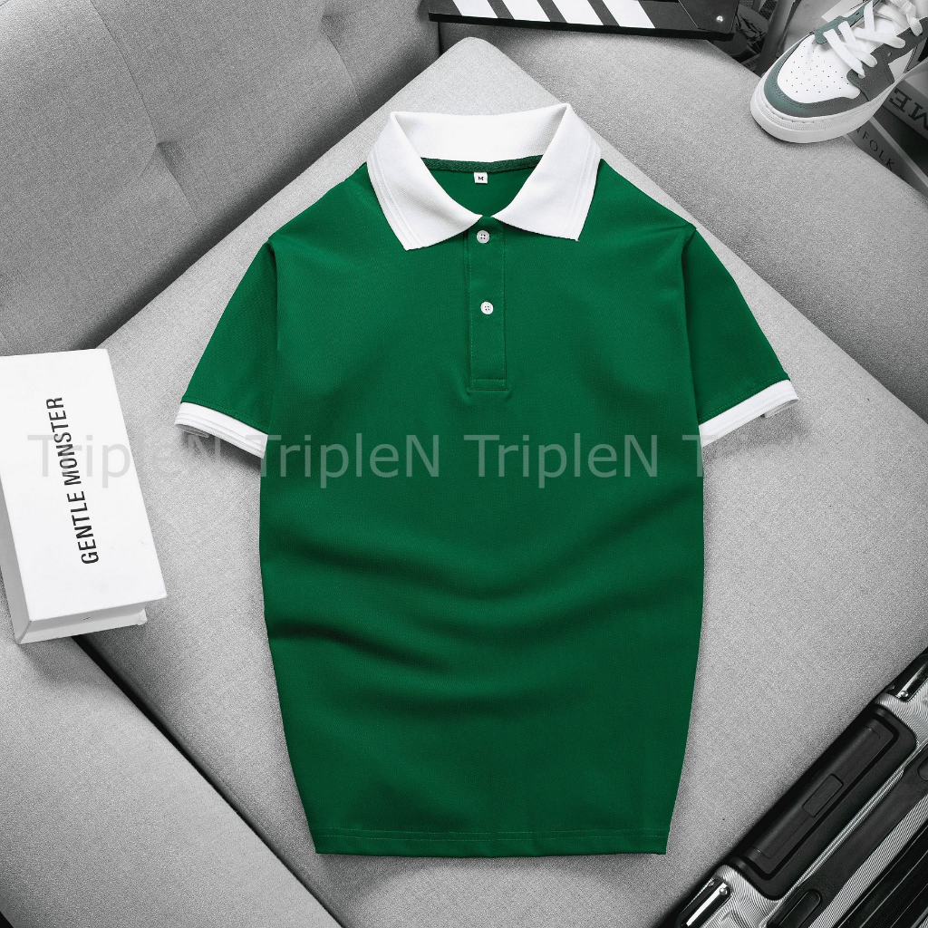 Áo thun polo nam TripleN kiểu dáng thời trang chất liệu vải cá sấu thoáng mát co giãn 4 chiều
