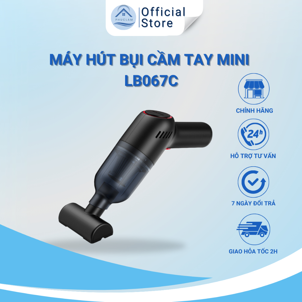 Máy hút bụi cầm tay không dây đa năng LEIBEN LB-067C, hút bụi ô tô, nhà cửa, bàn làm việc tặng kèm 2 bộ lọc và 3 đầu hút
