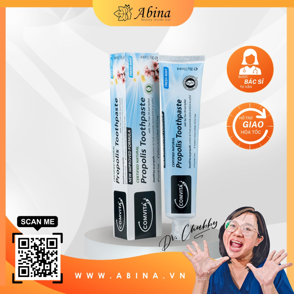 Kem đánh răng keo ong Propolis Comvita Toothpaste - Dr Chubby