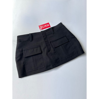 Chân váy ngắn basic, chân váy miniskirt lưng thấp y2k màu đen burn ss6 skirt