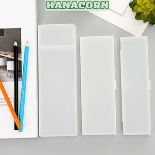 Hộp bút chữ nhật trơn, trong suốt, kèm sticker hàng đẹp (có ảnh thật) HANACORN – dùng cho học sinh, văn phòng - HB50X