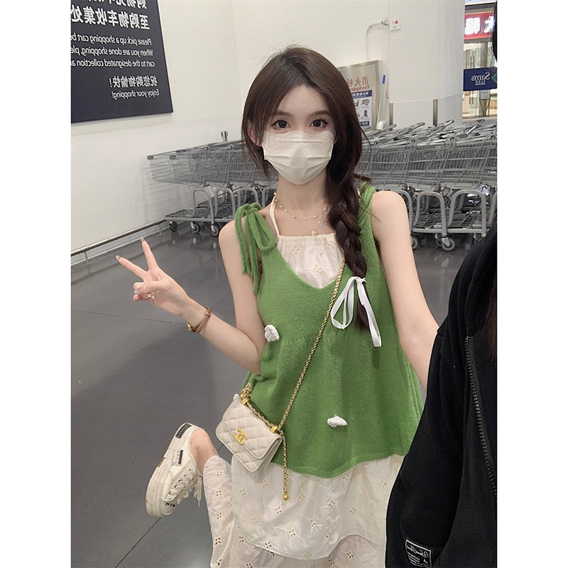 Sẵn áo 2 dây babydoll màu xanh lá siêu xinhhh chuẩn qc hoa may tủ mĩ