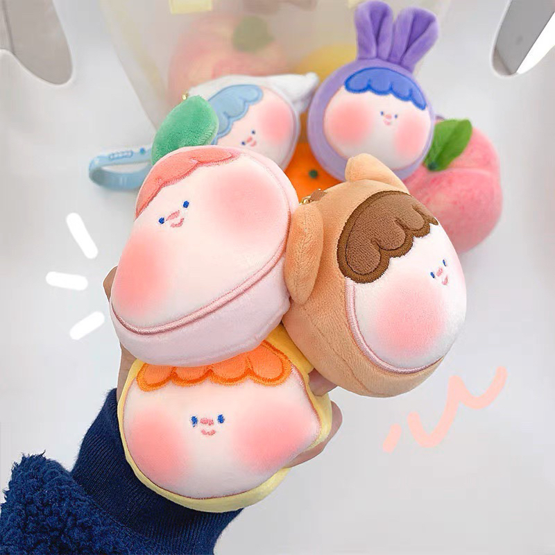 Móc Khoá Treo Balo Má Hồng So ciu Bò Sữa Kute