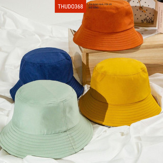 Mũ bucket trơn cho bé vành tròn cụp phong cách nhiều màu