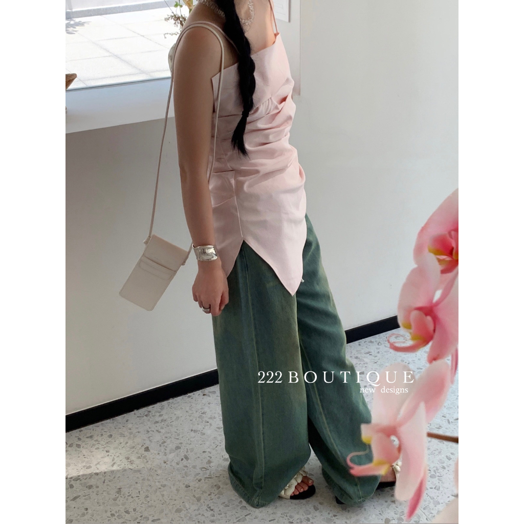 Áo dây mảnh vạt xếp Dt edition 5714