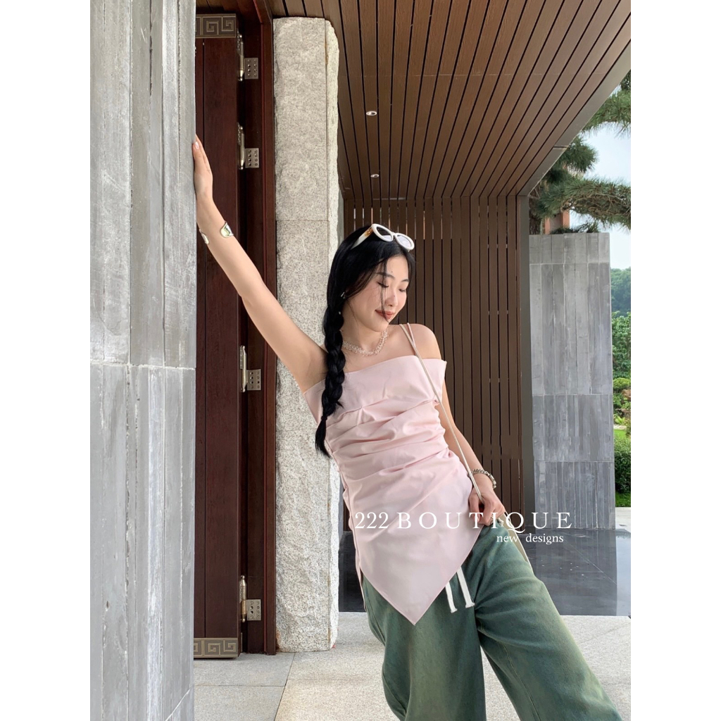 Áo dây mảnh vạt xếp Dt edition 5714