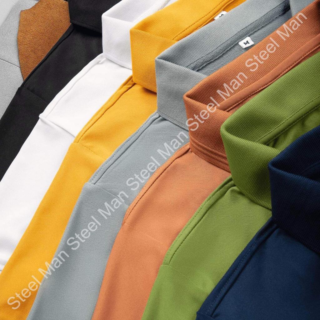 Áo thun Polo nam tay ngắn STEELMAN chất liệu vải cá sấu thoáng mát dày dặn nhiều mắc sắc thời trang