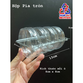100 hộp đựng 4 cái bánh pía 200g - hộp bánh pía tròn đựng 4 cái
