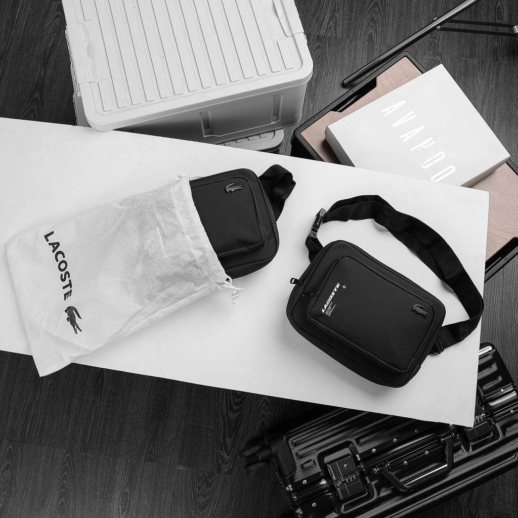 Túi Đeo Chéo Nam LACOSTE INNOVATION CH.ÍNH H.ÃNG Chất Liệu 100% Da Si PVC Cao Cấp Chống Thấm Nước