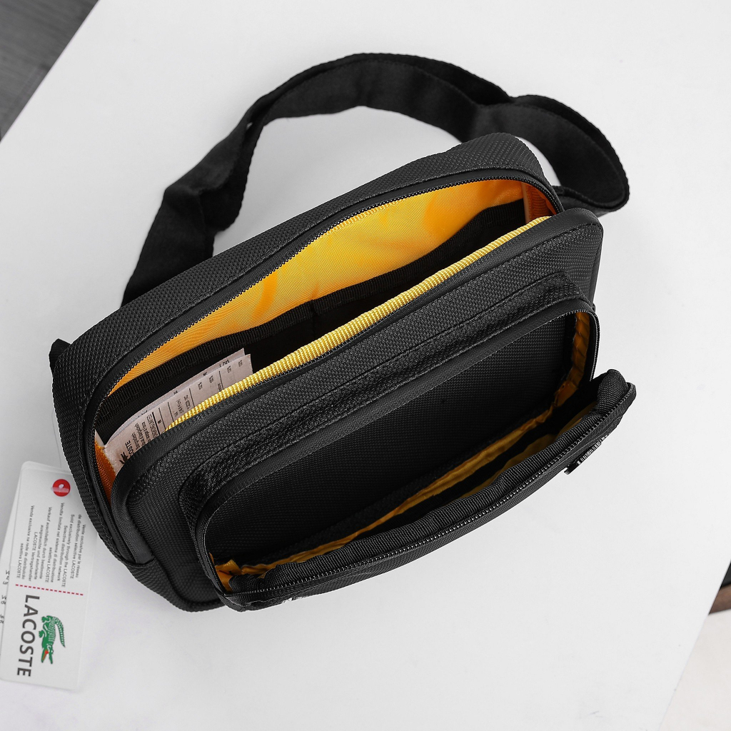 Túi Đeo Chéo Nam LACOSTE INNOVATION CH.ÍNH H.ÃNG Chất Liệu 100% Da Si PVC Cao Cấp Chống Thấm Nước