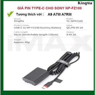 GIẢ PIN KINGMA USB-C TO SONY NP-FZ100 DUMMY BATTERY