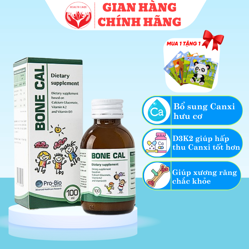 Canxi hữu cơ Bone Cal hộp 150ml, giúp phát triển chiều cao, xương, răng chắc khỏe
