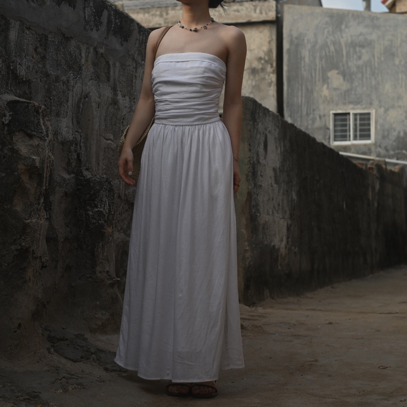 Đầm dài linen cúp ngực - EIRA DRESS