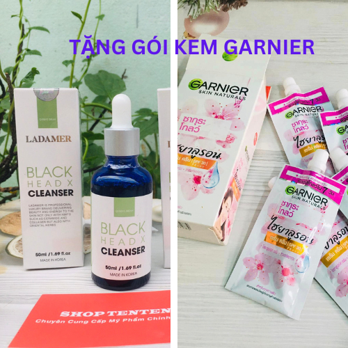 Ladamer Black Head X Cleanser Nước làm giảm mụn đào thải độc tố đồng thời dưỡng phục hồi da + Tặng Kèm Gói Chống Nắng