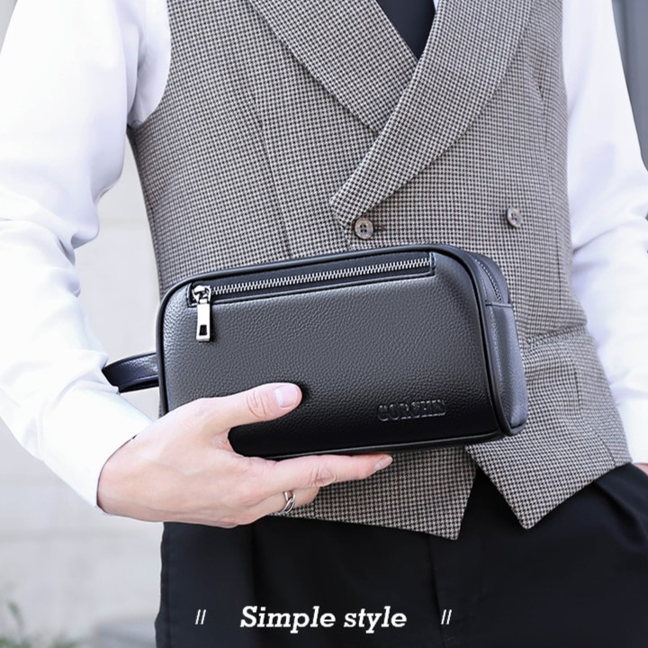 Túi ví da cầm tay có khóa số bảo mật chính hãng Gorchis