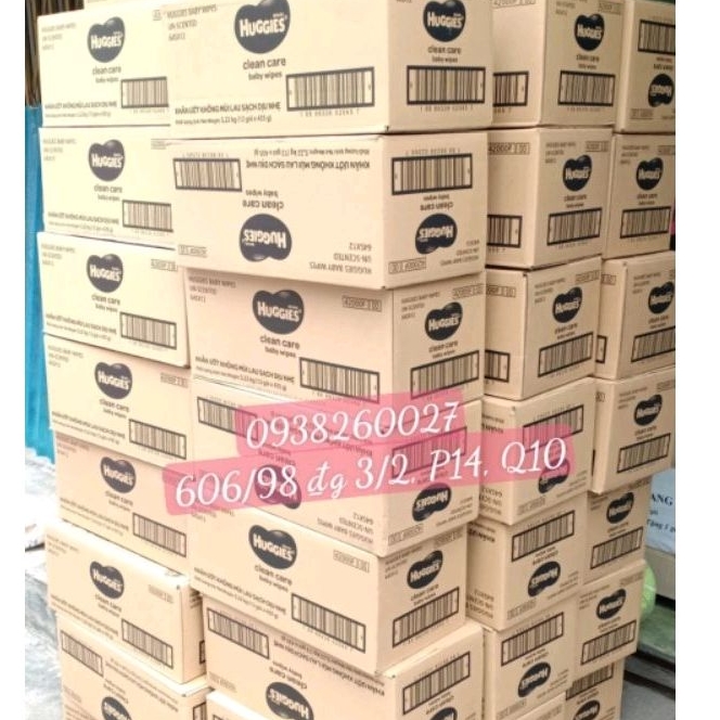 Thùng 12 gói Khăn giấy ướt Huggies 80 tờ không mùi mới