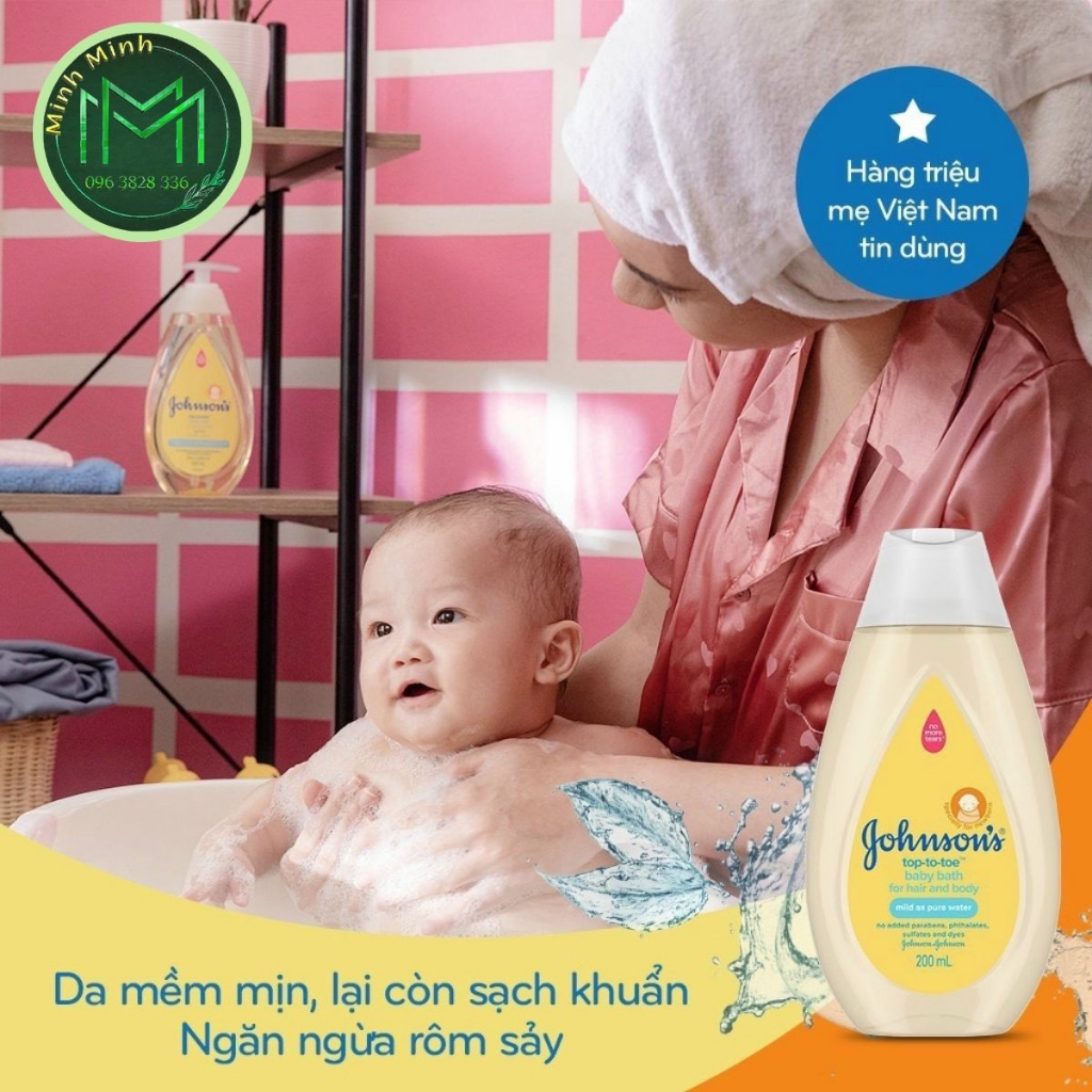 Sữa Tắm Gội Toàn Thân Johnson Baby Chai 200ml Nhẹ Dịu Cho Làn Da Bé