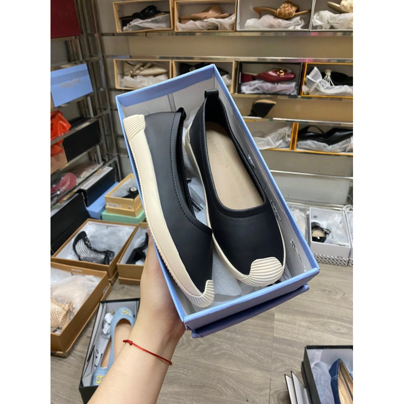 Giày Búp Bê Da Thật Mũi Tròn Đế Bệt Morbido