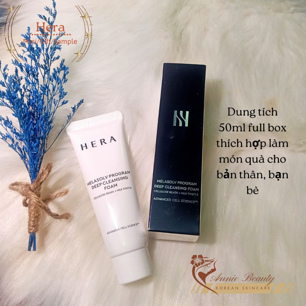 Sữa rửa mặt trắng da HERA MELASOLV PROGRAM DEEP CLEANSING FOAM 50ml loại bỏ hiệu quả sự tích tụ tế bào da chết, bã nhờn