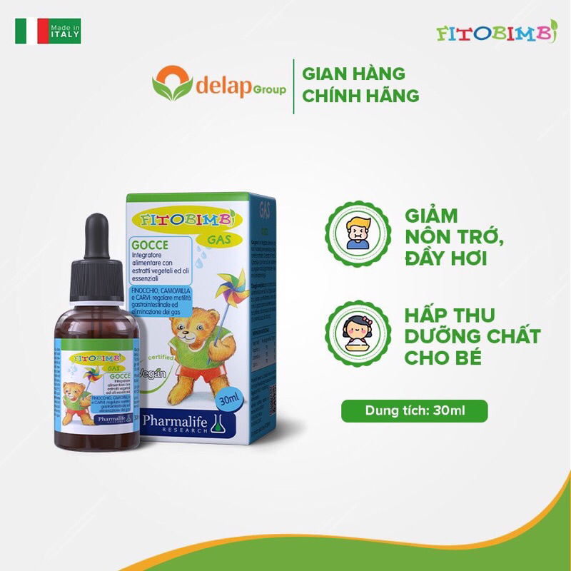 Fitobimbi Gas - Giảm Đầy Hơi,Nôn Trớ,Chướng Bụng,Khó Tiêu,Rối Loạn Tiêu Hóa Ở Bé