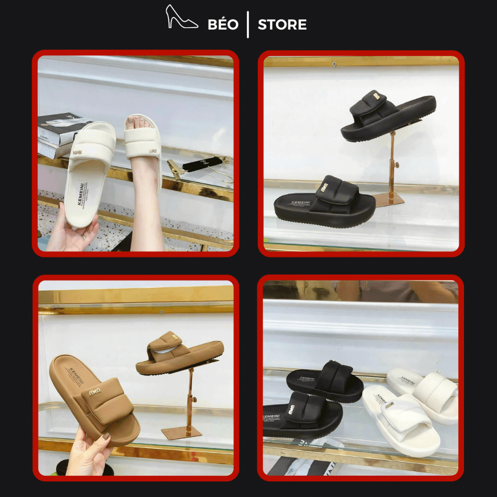 Dép bánh mì quai ngang Miu đế cao 3cm da mềm hottrend 2023
