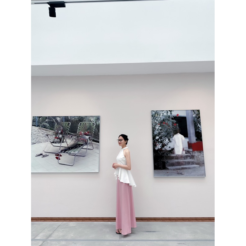 Set váy áo yếm chân váy dài