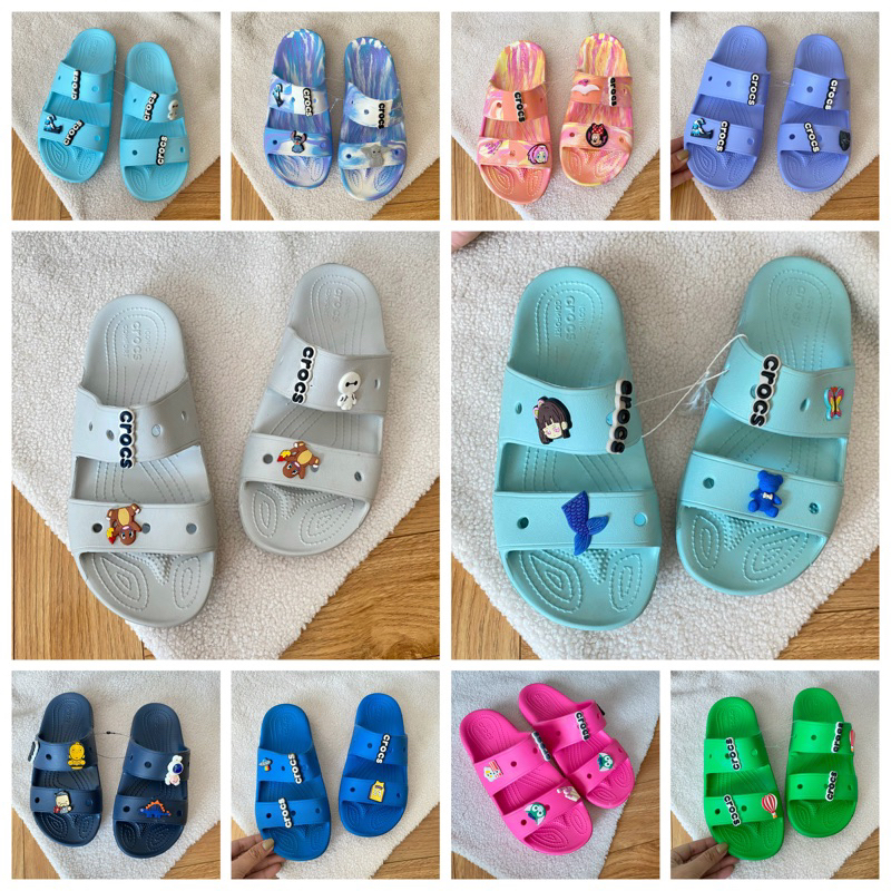 DÉP CROCS 2 QUAI CÓ CHARM - HÀNG XUẤT - THỜI TRANG - ĐI MƯA NẮNG - CHỐNG TRƠN TRỢT - NAM NỮ - SIZE LỚN BIGSIZE