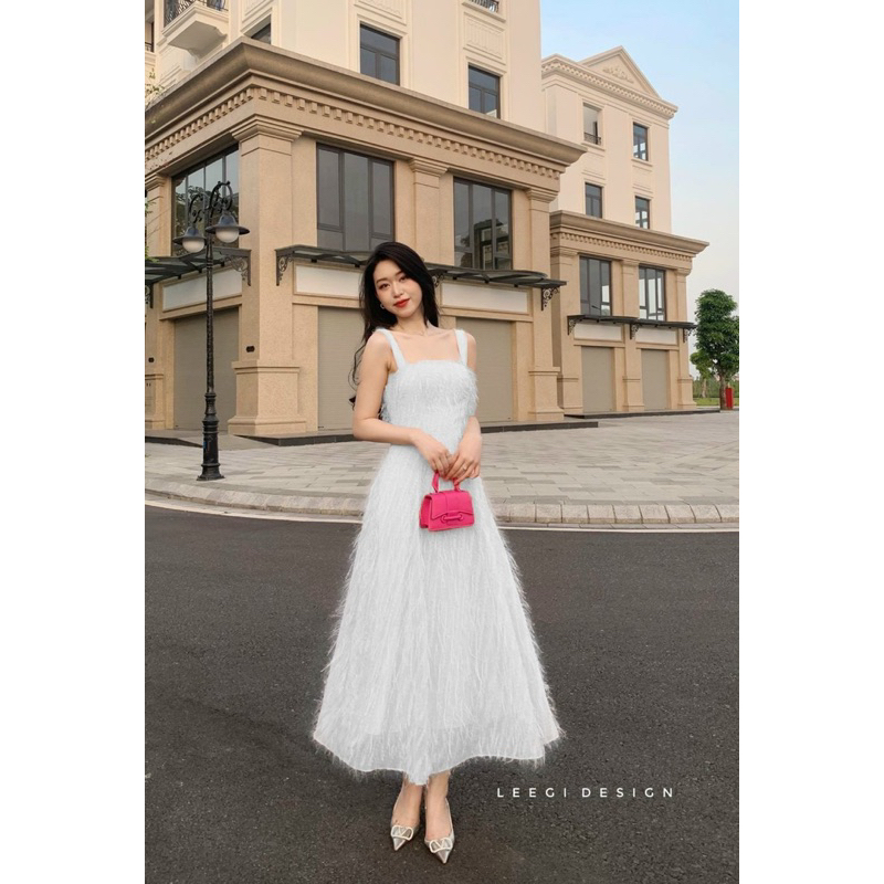 Đầm xoè 2 dây lông vũ TRIPBLE T DRESS - Free size dưới 54kg -MS99HD