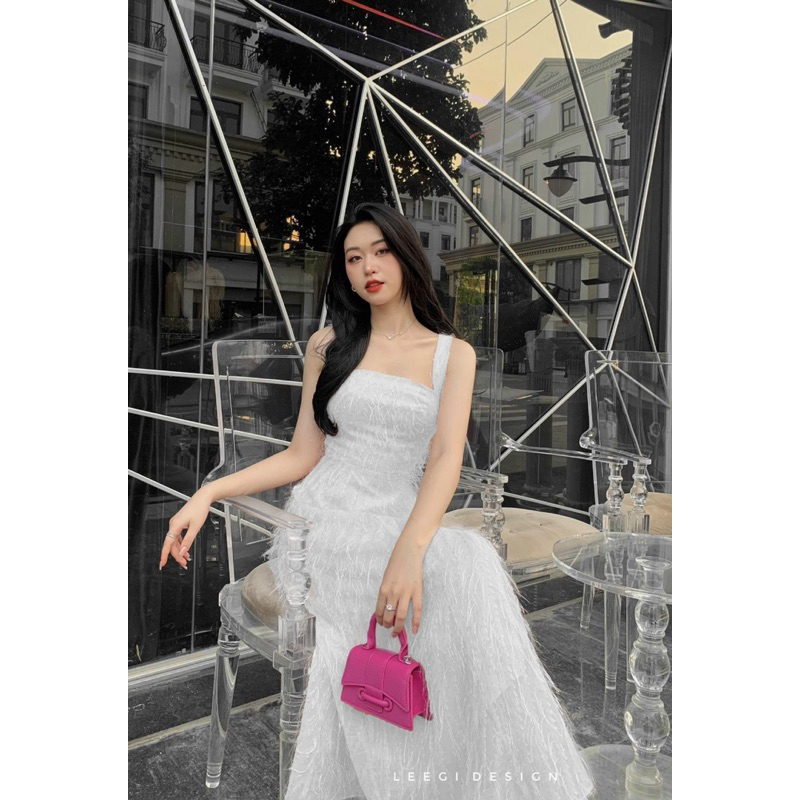 Đầm xoè 2 dây lông vũ TRIPBLE T DRESS - Free size dưới 54kg -MS99HD