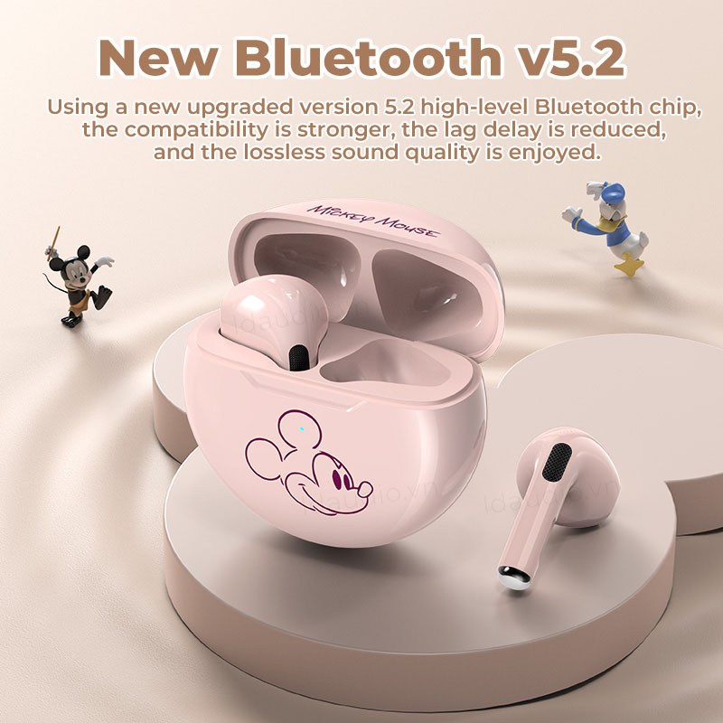 Tai nghe TWS Disney F9 100% không dây Bluetooth PRO6 âm thanh Hifi có micro