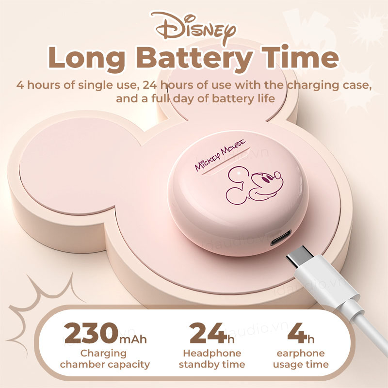 Tai nghe TWS Disney F9 100% không dây Bluetooth PRO6 âm thanh Hifi có micro