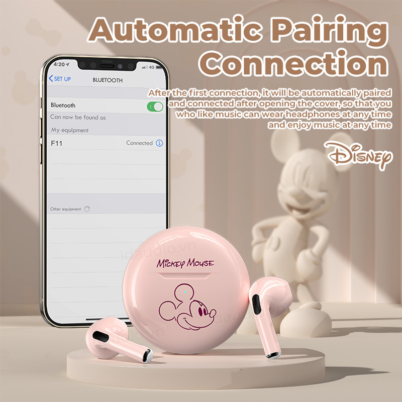 Tai nghe TWS Disney F9 100% không dây Bluetooth PRO6 âm thanh Hifi có micro