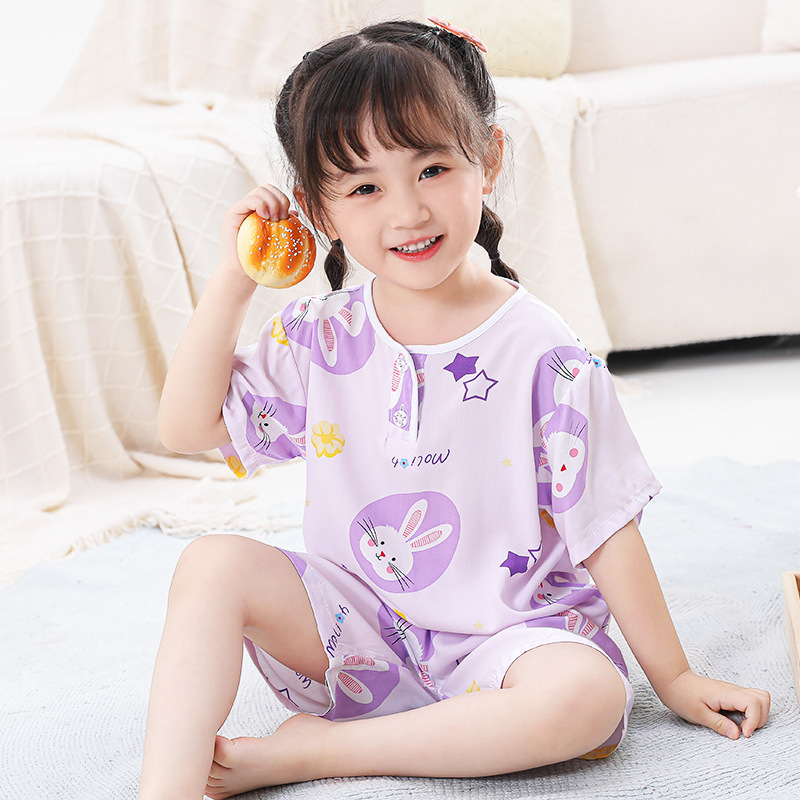 Bộ bé gái mùa hè vải lanh lụa loại 1 vải tole LUNASHOP 27 đến 48kg M202349