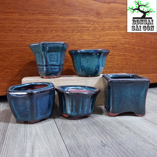 Chậu bonsai mini 5x5 men Hỏa Biến