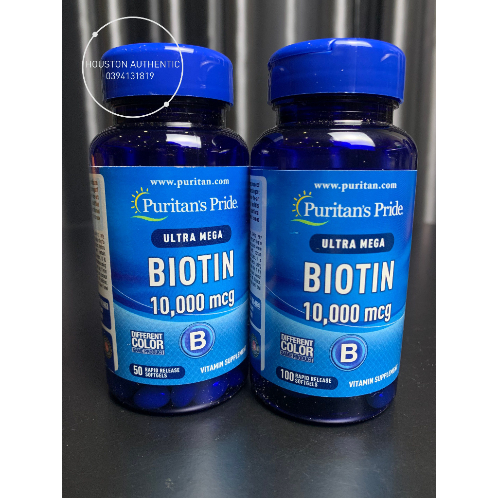 Viên uống Puritan's Pride Biotin 10000 mcg giúp hỗ trợ ngăn rụng tóc, làm đẹp da _ Livestream tạỹ