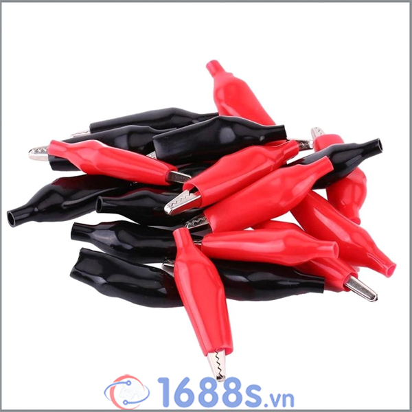 Đầu kẹp cá sấu 5A đỏ đen  - 1688s.vn