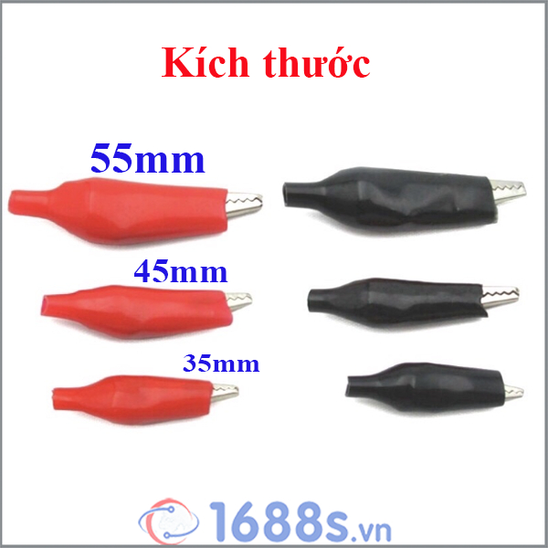 Đầu kẹp cá sấu 5A đỏ đen  - 1688s.vn