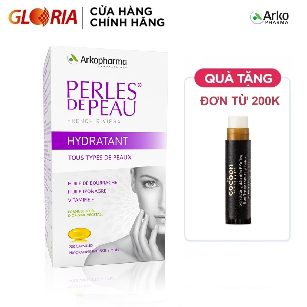 Viên Uống Đẹp Da Hoa Anh Thảo Arkopharma Perles De Peau Hydratant 200viên/hộp