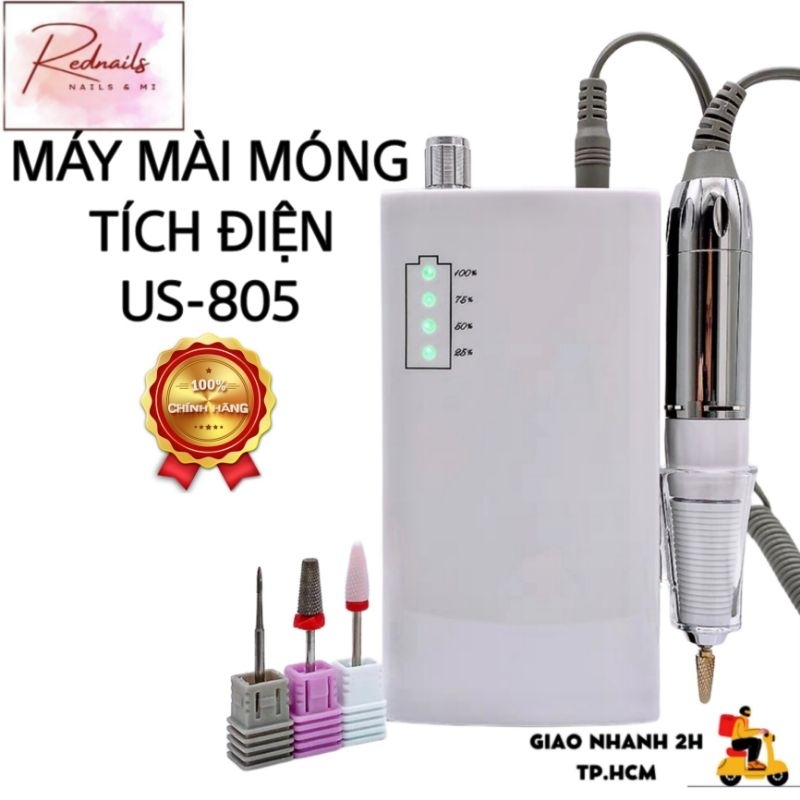 Máy Mài Móng Tích Điện US-805 Máy Mài Móng Cầm Tay Chuyên Dùng - Nails Red