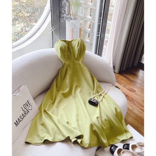 Đầm 2 dây đan lưng maxi 16414