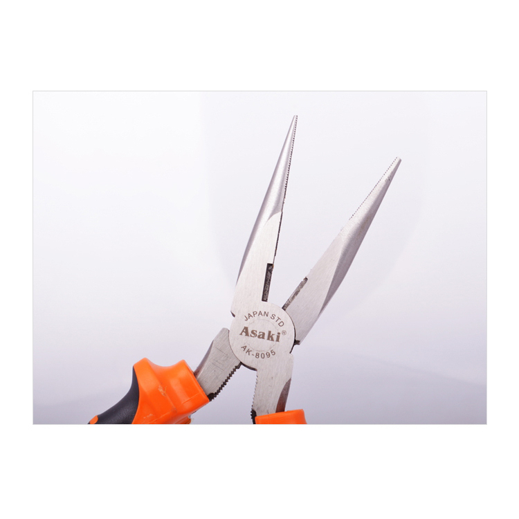 Kìm nhọn Asaki 8" AK-8095 8 inch/ 200mm thép High Carbon độ cứng cao