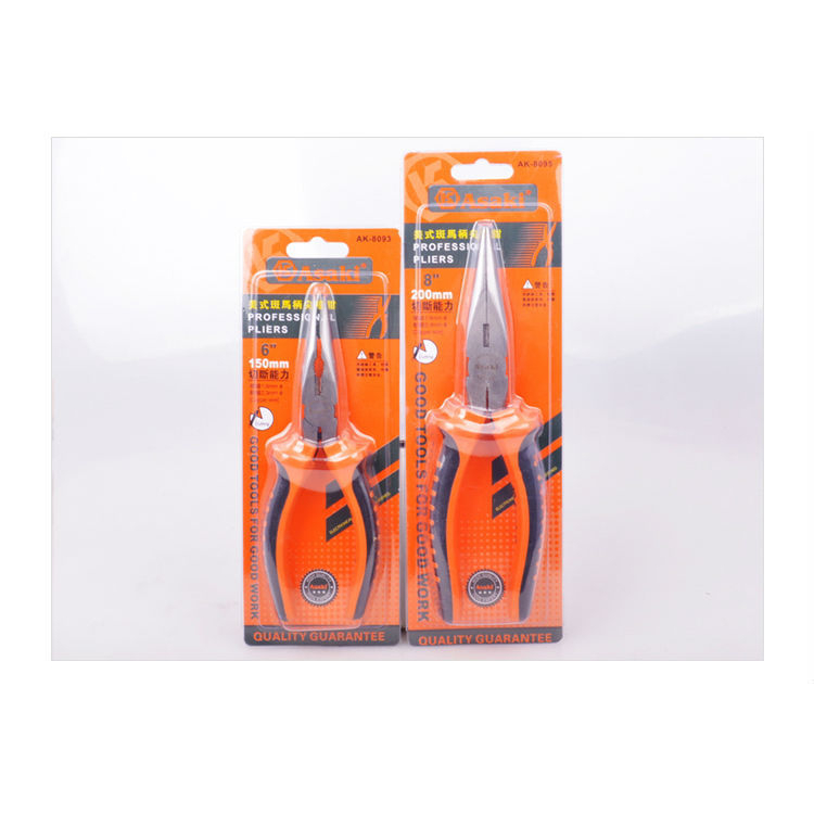 Kìm nhọn Asaki 8" AK-8095 8 inch/ 200mm thép High Carbon độ cứng cao