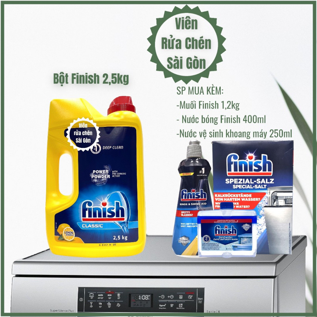 Bột rửa chén bát Finish Hương Chanh [tiết kiệm, phù hợp cho cả máy nhỏ]