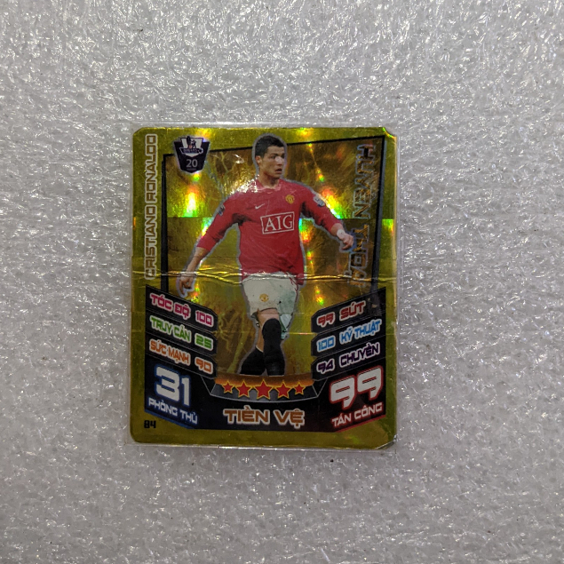 Thẻ poca Ronaldo và Giggs match attax 12/13