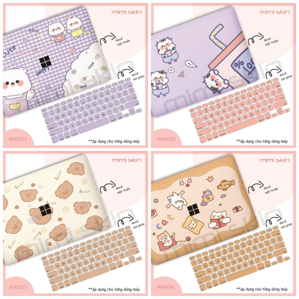 Miếng dán laptop Milk tea tím cắt theo từng đời máy cho dell/asus/hp/acer/macbook/lenovo hiệu