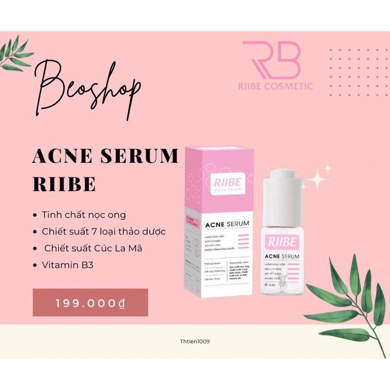 SERUM RIIBE TR.Ị MỤN (CHÍNH HÃNG🥰) tặng sữa rửa mặt Riibe 30ml