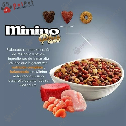 Thức Ăn Hạt Cho Mèo Con Và Mèo Trưởng Thành Minino Plus 350g