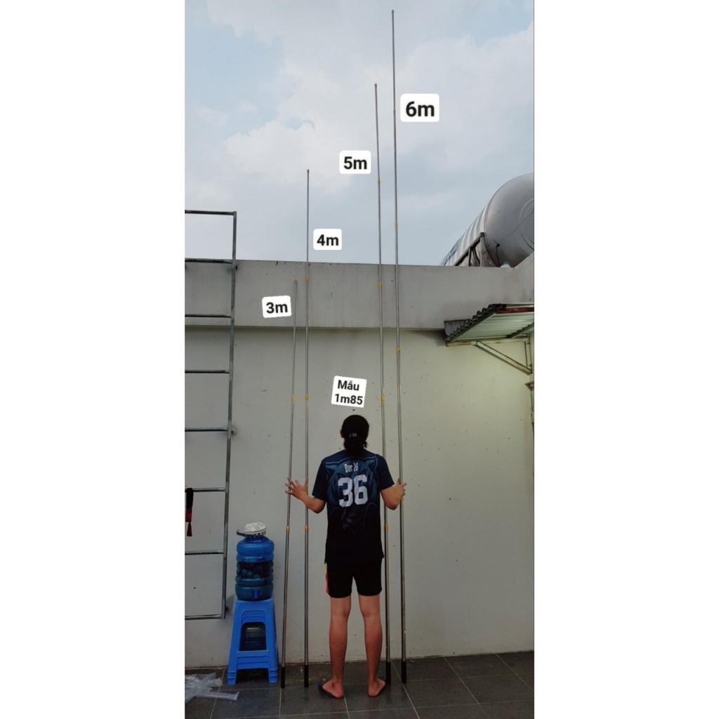 Dụng cụ gậy hái quả, sào hái trái cây, cây hái hoa quả rút gọn dài 3-6m kèm đầu vợt đường kính 16cm hái trái dễ dàng.