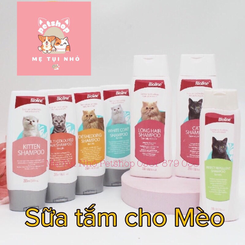 Sữa tắm cho mèo lông dài-mèo lông ngắn-mèo lông trắng Bioline
