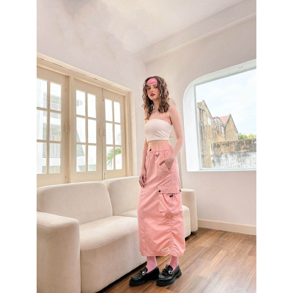 Chân váy hồng dài Flamin Skirt Gem Clothing SP060842